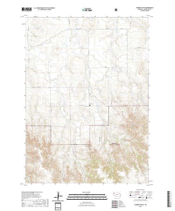 USGS US Topo 7.5-minute map for Chimney Butte NE 2021