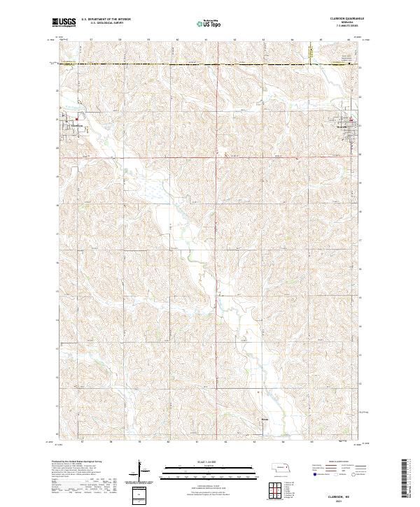 USGS US Topo 7.5-minute map for Clarkson NE 2021