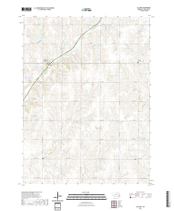 USGS US Topo 7.5-minute map for Clatonia NE 2021