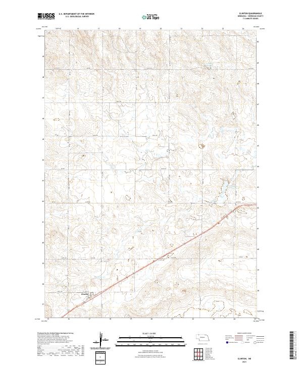 USGS US Topo 7.5-minute map for Clinton NE 2021