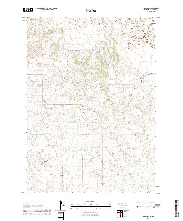 USGS US Topo 7.5-minute map for Clinton NE NESD 2021