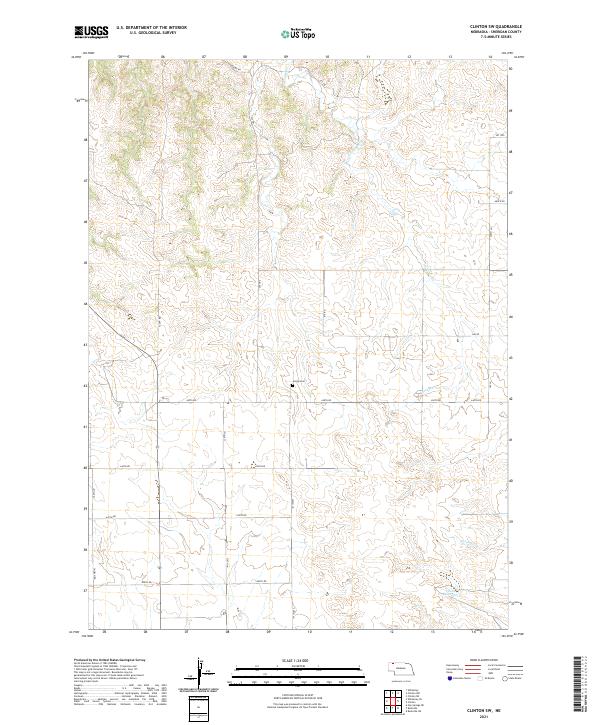 USGS US Topo 7.5-minute map for Clinton SW NE 2021