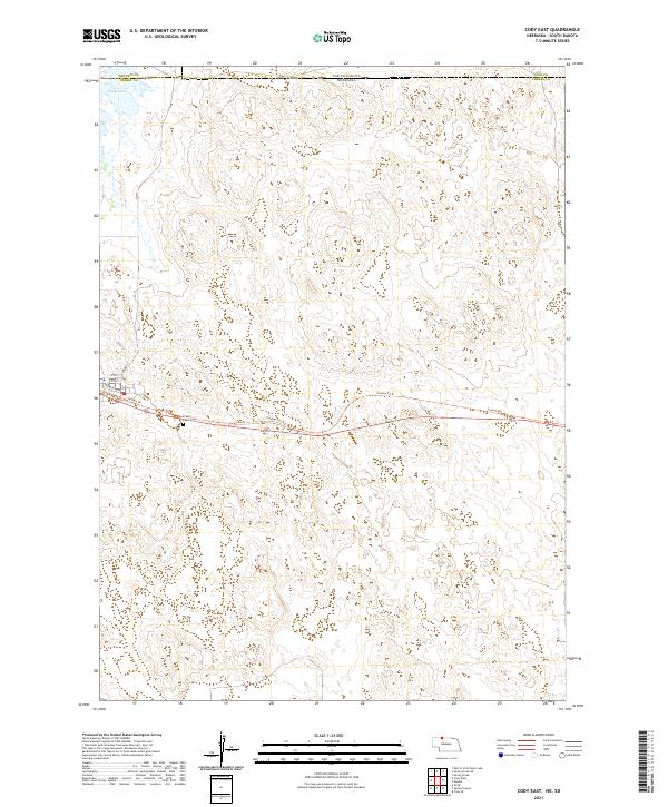 USGS US Topo 7.5-minute map for Cody East NESD 2021