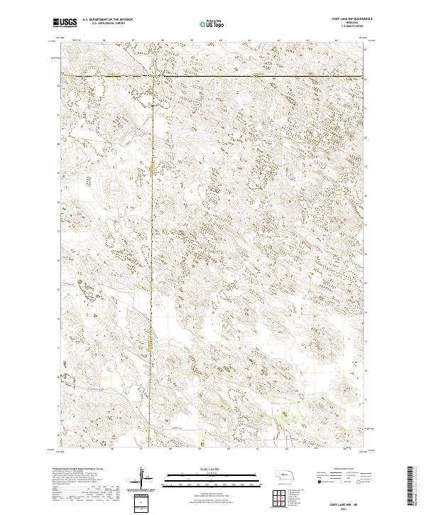 USGS US Topo 7.5-minute map for Cody Lake NW NE 2021