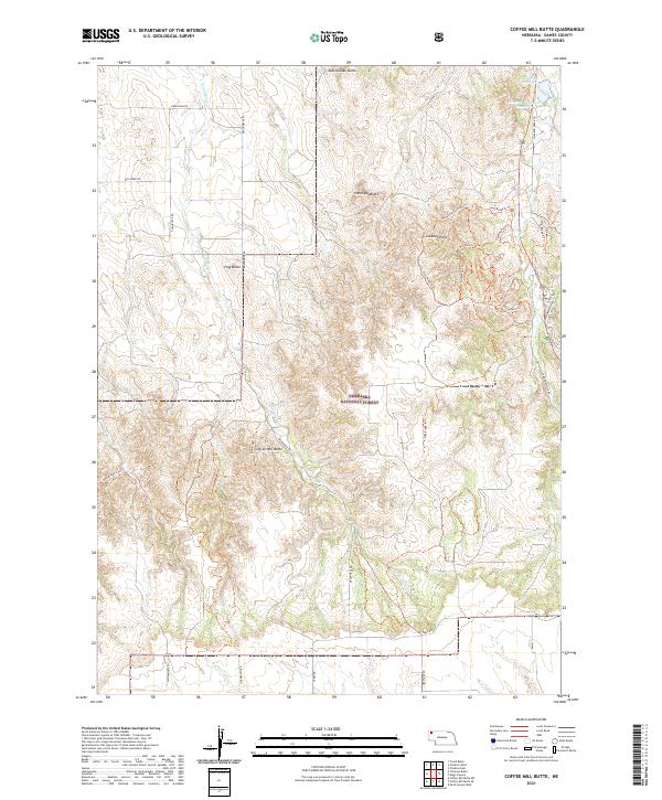 USGS US Topo 7.5-minute map for Coffee Mill Butte NE 2021