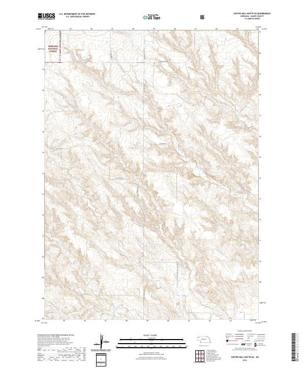 USGS US Topo 7.5-minute map for Coffee Mill Butte SE NE 2021