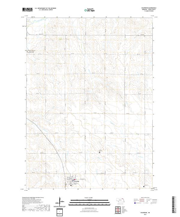 USGS US Topo 7.5-minute map for Coleridge NE 2021