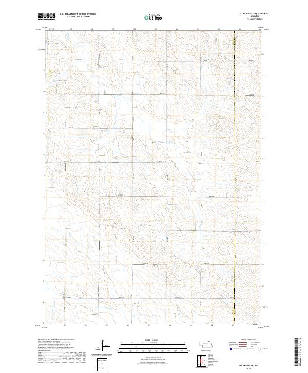 USGS US Topo 7.5-minute map for Coleridge SE NE 2021