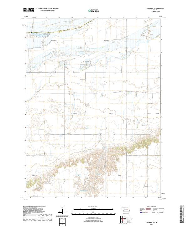 USGS US Topo 7.5-minute map for Columbus SW NE 2021