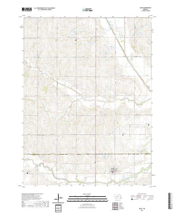 USGS US Topo 7.5-minute map for Cook NE 2021