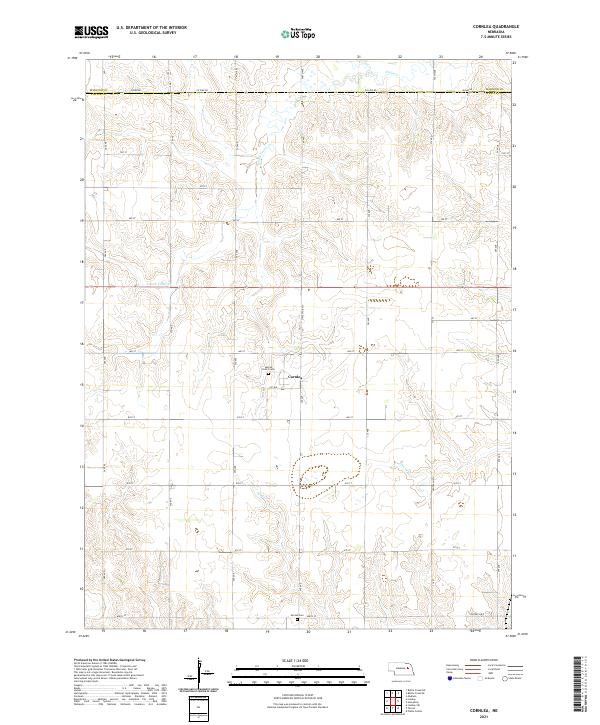 USGS US Topo 7.5-minute map for Cornlea NE 2021