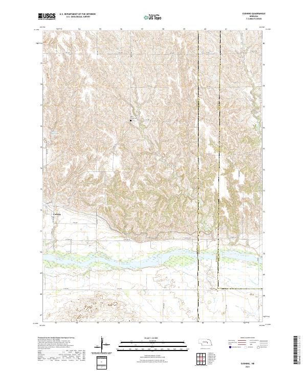 USGS US Topo 7.5-minute map for Cushing NE 2021