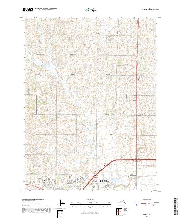 USGS US Topo 7.5-minute map for Davey NE 2021