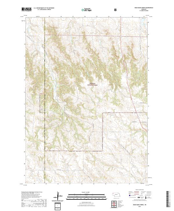 USGS US Topo 7.5-minute map for Dead Mans Creek NE 2021