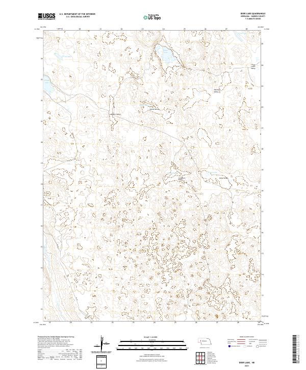 USGS US Topo 7.5-minute map for Deer Lake NE 2021