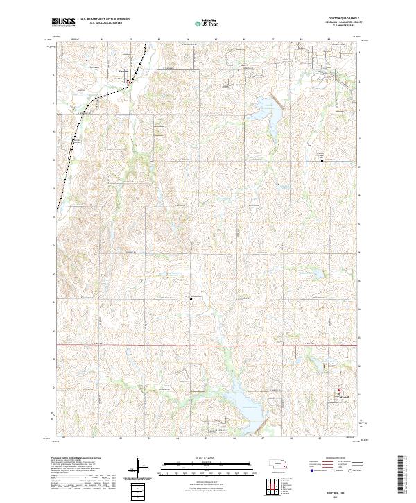 USGS US Topo 7.5-minute map for Denton NE 2021