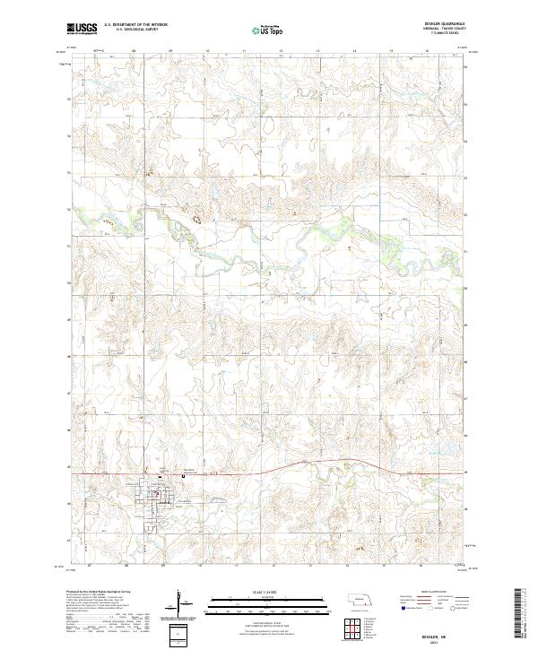 USGS US Topo 7.5-minute map for Deshler NE 2021