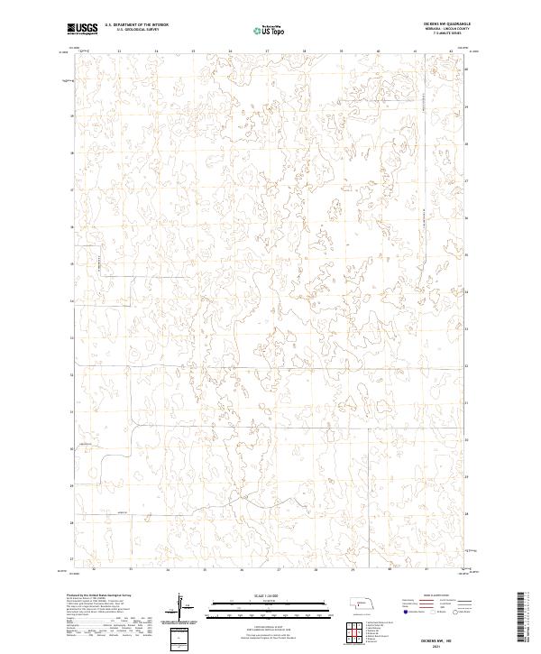 USGS US Topo 7.5-minute map for Dickens NW NE 2021