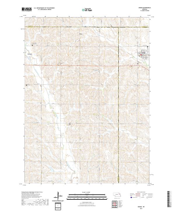 USGS US Topo 7.5-minute map for Dodge NE 2021