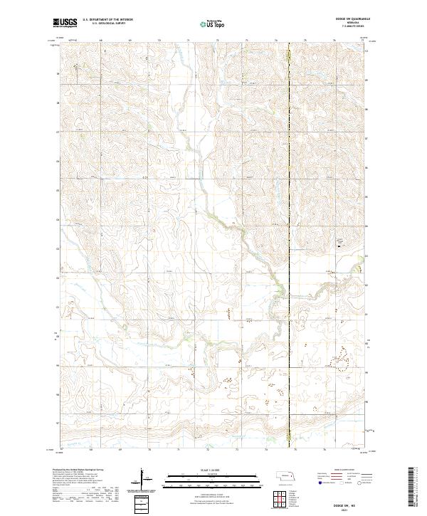 USGS US Topo 7.5-minute map for Dodge SW NE 2021