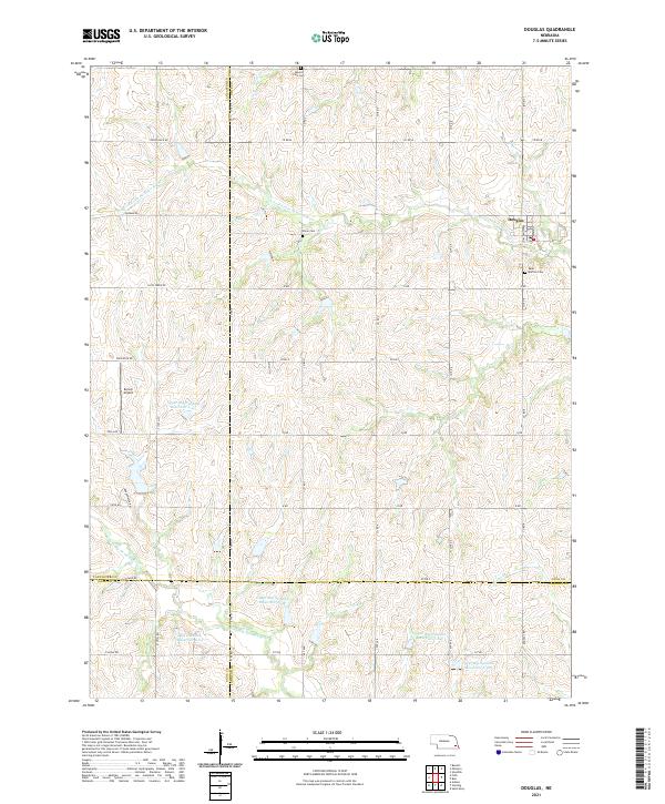 USGS US Topo 7.5-minute map for Douglas NE 2021