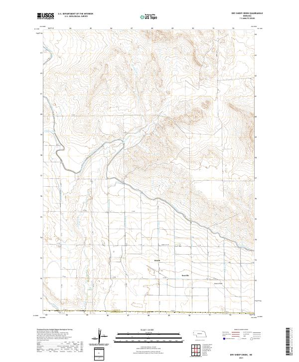 USGS US Topo 7.5-minute map for Dry Sheep Creek NE 2021