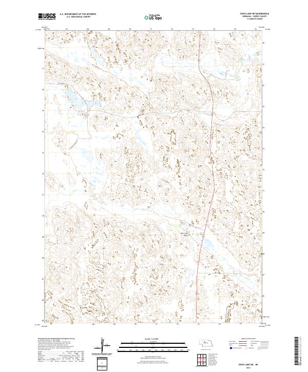 USGS US Topo 7.5-minute map for Duck Lake NE NE 2021