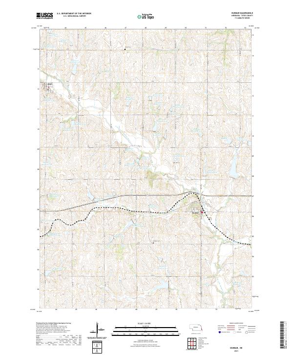 USGS US Topo 7.5-minute map for Dunbar NE 2021