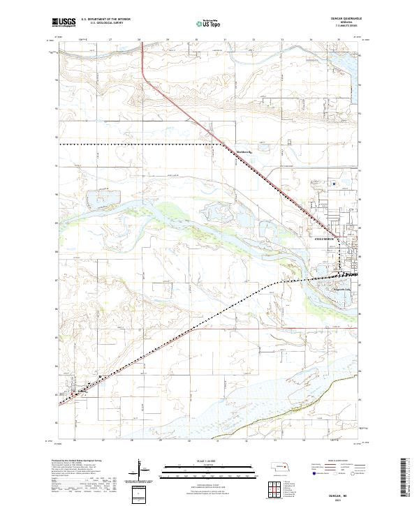 USGS US Topo 7.5-minute map for Duncan NE 2021