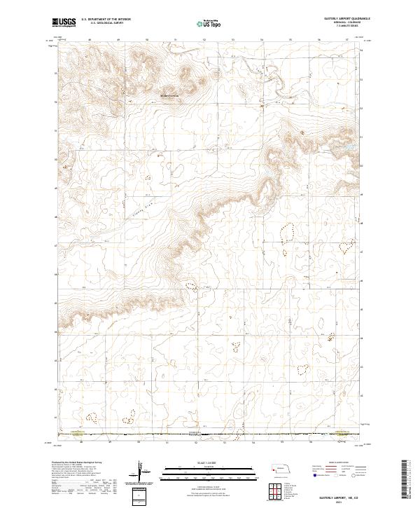 USGS US Topo 7.5-minute map for Easterly Airport NECO 2021