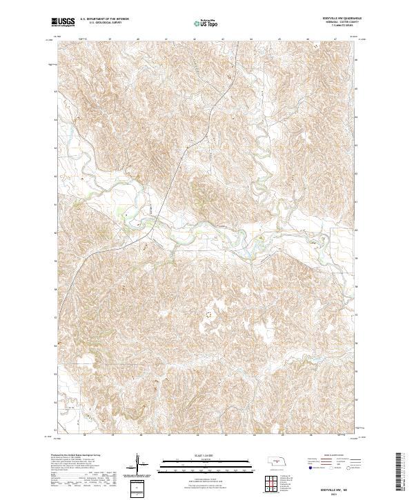 USGS US Topo 7.5-minute map for Eddyville NW NE 2021