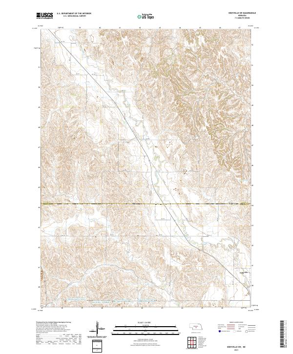 USGS US Topo 7.5-minute map for Eddyville SW NE 2021