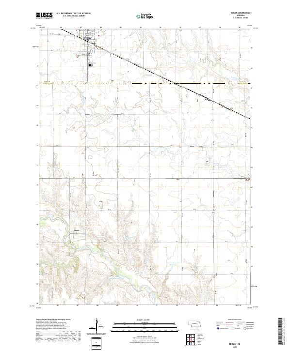 USGS US Topo 7.5-minute map for Edgar NE 2021