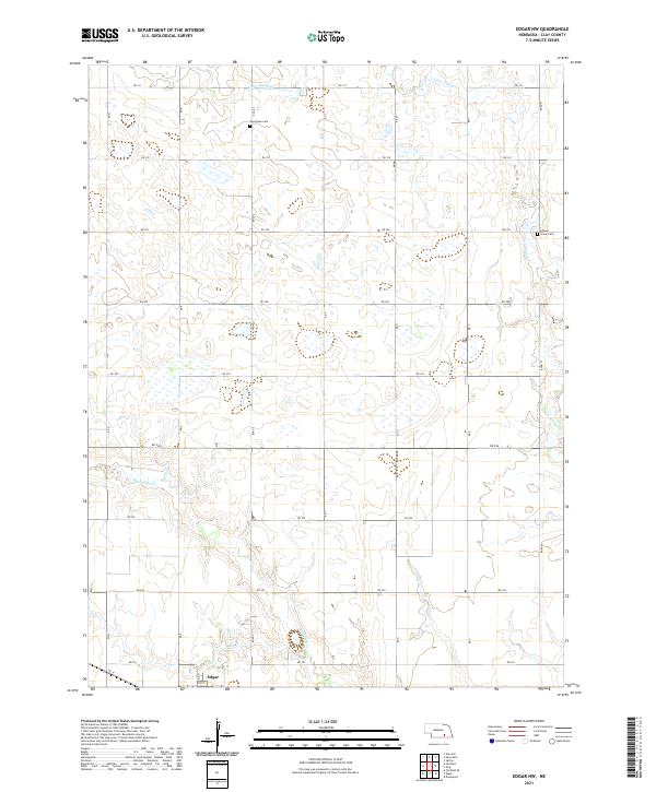 USGS US Topo 7.5-minute map for Edgar NW NE 2021