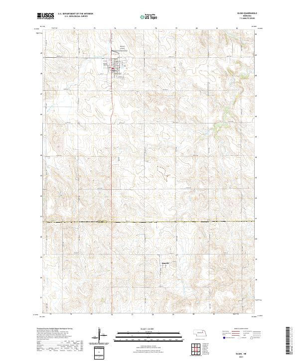 USGS US Topo 7.5-minute map for Elgin NE 2021