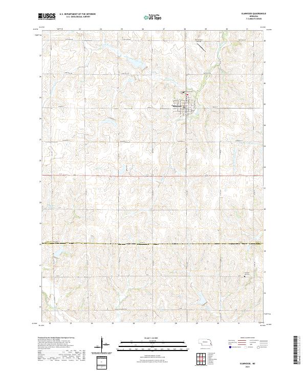 USGS US Topo 7.5-minute map for Elmwood NE 2021