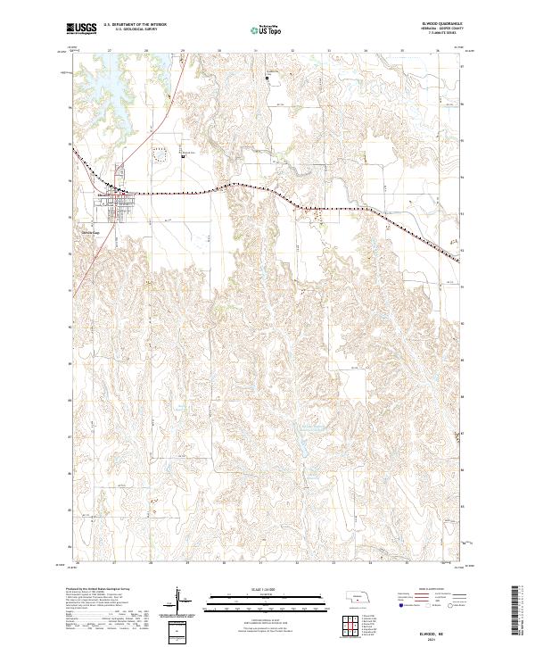 USGS US Topo 7.5-minute map for Elwood NE 2021