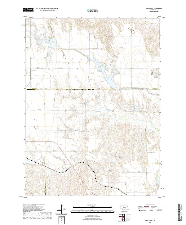 USGS US Topo 7.5-minute map for Elwood NW NE 2021