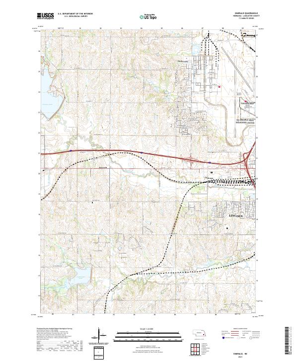 USGS US Topo 7.5-minute map for Emerald NE 2021