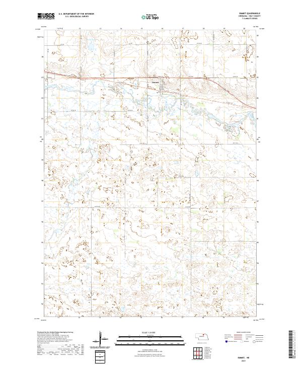 USGS US Topo 7.5-minute map for Emmet NE 2021