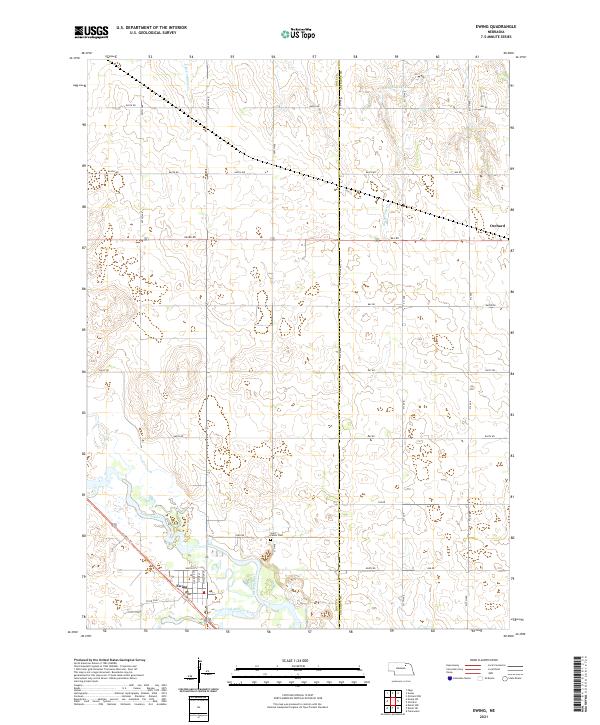 USGS US Topo 7.5-minute map for Ewing NE 2021