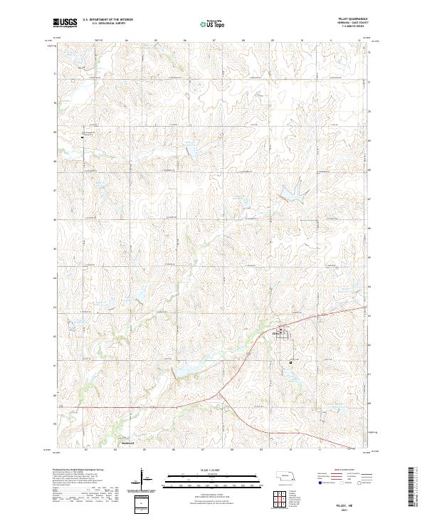 USGS US Topo 7.5-minute map for Filley NE 2021