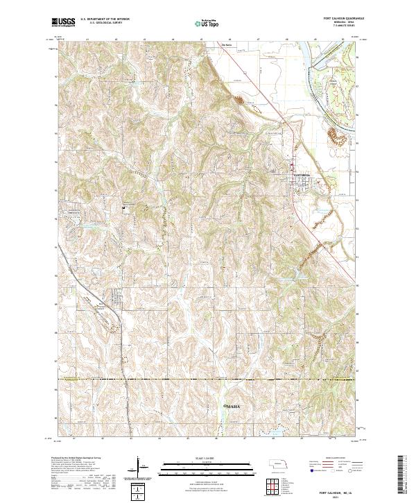 USGS US Topo 7.5-minute map for Fort Calhoun NEIA 2021