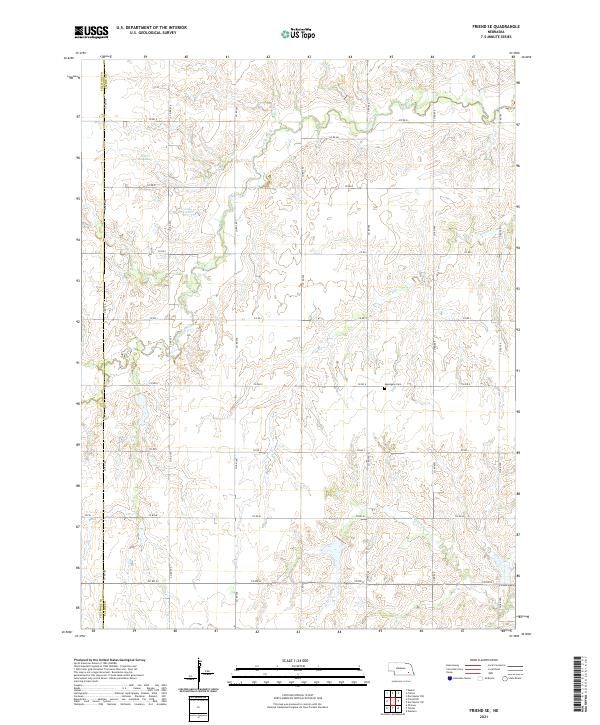 USGS US Topo 7.5-minute map for Friend SE NE 2021