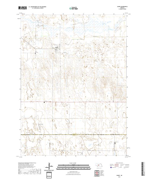 USGS US Topo 7.5-minute map for Gandy NE 2021