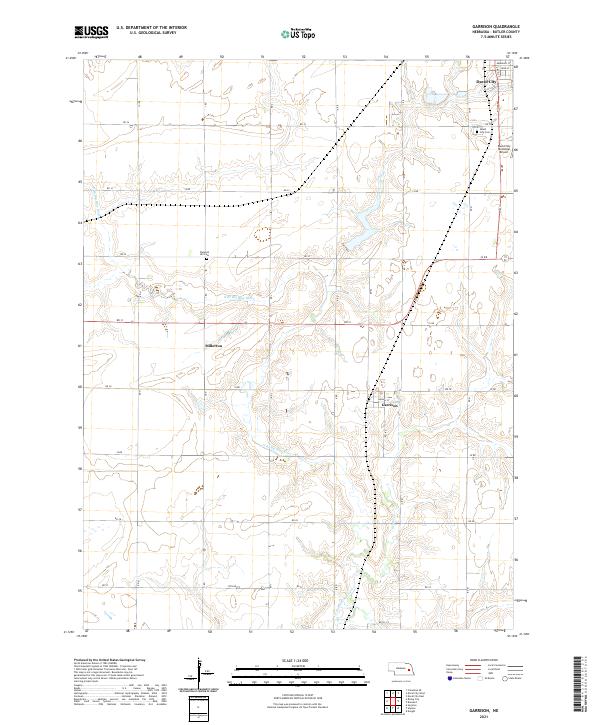 USGS US Topo 7.5-minute map for Garrison NE 2021