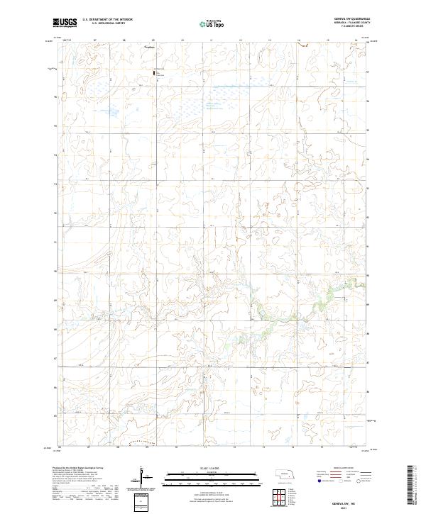 USGS US Topo 7.5-minute map for Geneva SW NE 2021