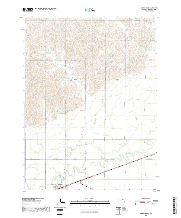 USGS US Topo 7.5-minute map for Gibbon North NE 2021