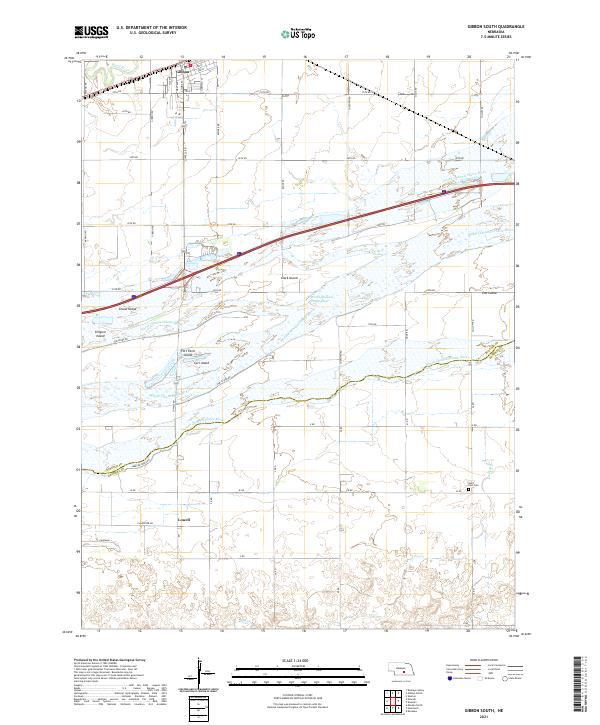 USGS US Topo 7.5-minute map for Gibbon South NE 2021