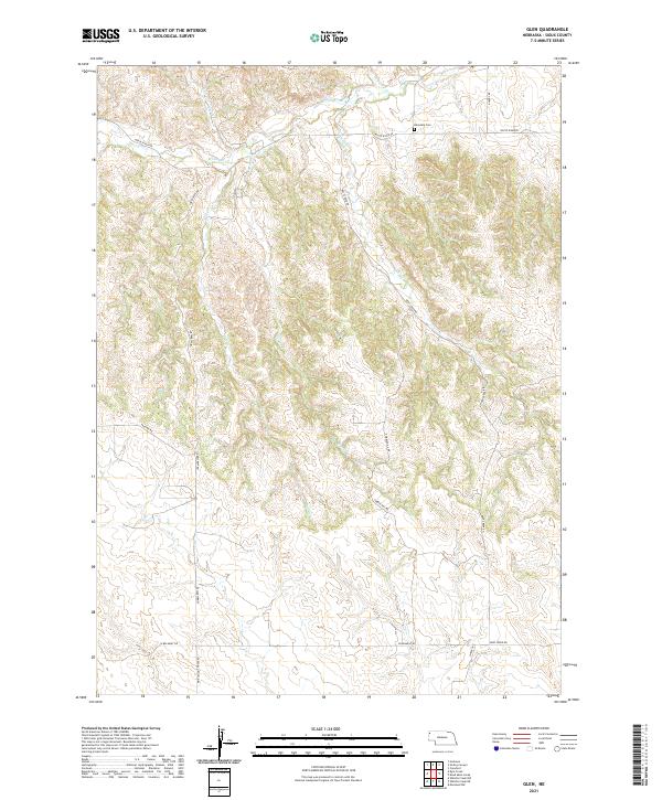 USGS US Topo 7.5-minute map for Glen NE 2021